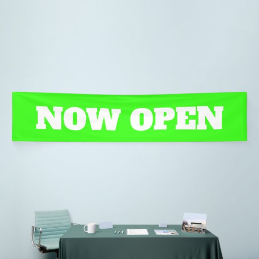 Neon Green Nu Open Custom Color Business 2024 Spandoek (Beurs)