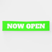 Neon Green nu Open Custom Color New Business Spandoek (Horizontaal)
