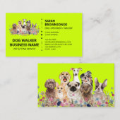 Neon Green Online Hond Wandelen Service Boutique H Visitekaartje (Voorkant / Achterkant)