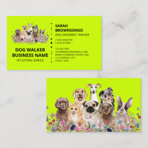 Neon Green Online Hond Wandelen Service Boutique H Visitekaartje