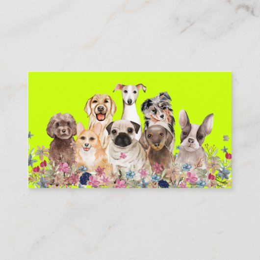 Neon Green Online Hond Wandelen Service Boutique H Visitekaartje (Achterkant)