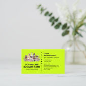 Neon Green Online Hond Wandelen Service Boutique H Visitekaartje (Staand voorkant)