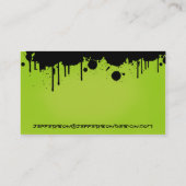 Neon Green Paint Spletters Visitekaartje (Achterkant)