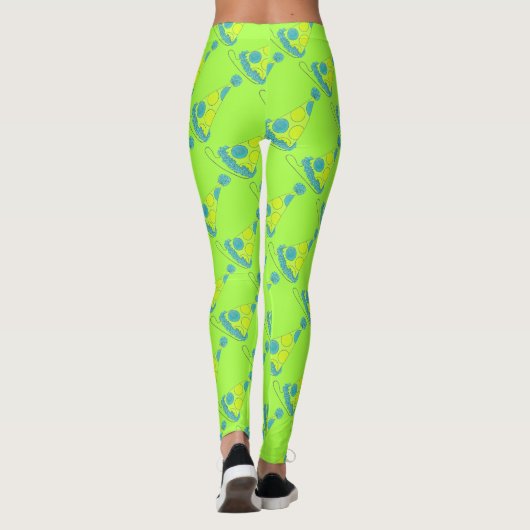 Neon Green Party Pet nieuwjaarsviering Leggings (Achterkant)
