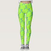 Neon Green Party Pet nieuwjaarsviering Leggings (Voorkant)