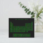 Neon Green Periodic Table Briefkaart (Staand voorkant)