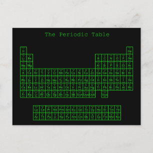 Neon Green Periodic Table Briefkaart
