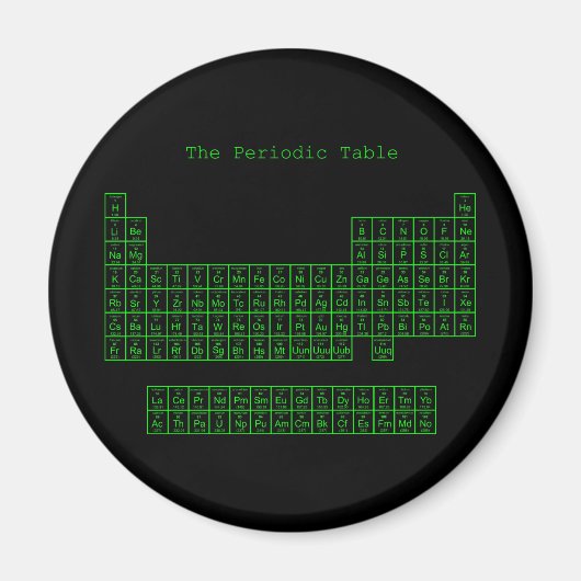 Neon Green Periodiek Tafel Magneet (Voorkant)