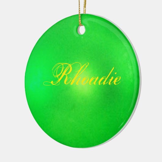 Neon Green Personalized Holiday Keramisch Ornament (Links)