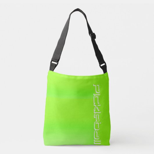Neon Green Pickleball Logo Crossbody Tas (Voorkant)