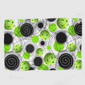 Neon Green Pickleball Pattern Sweat Towel Golfhanddoek (Horizontaal)