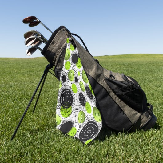 Neon Green Pickleball Pattern Sweat Towel Golfhanddoek (Groen)