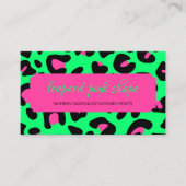 Neon Green Pink Leopard Visitekaartje (Voorkant)
