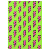 Neon Green & Pink Lightning Bolt Pattern (80/90) Klembord (Achterkant)