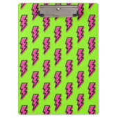 Neon Green & Pink Lightning Bolt Pattern (80/90) Klembord (Voorkant)