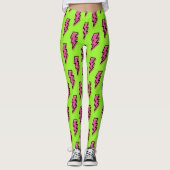 Neon Green & Pink Lightning Bolt Pattern (80/90) Leggings (Voorkant)