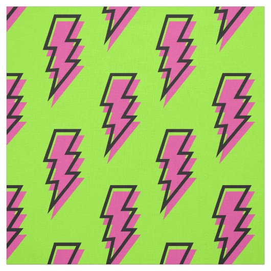 Neon Green & Pink Lightning Bolt Pattern (80/90) Stof (Swatch)