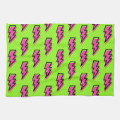 Neon Green & Pink Lightning Bolt Pattern (80/90) Theedoek (Horizontaal)