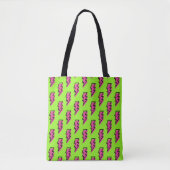 Neon Green & Pink Lightning Bolt Pattern (80/90) Tote Bag (Voorkant)