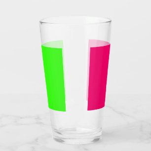Neon Green & Pink Pint Glass Cup –  Glas