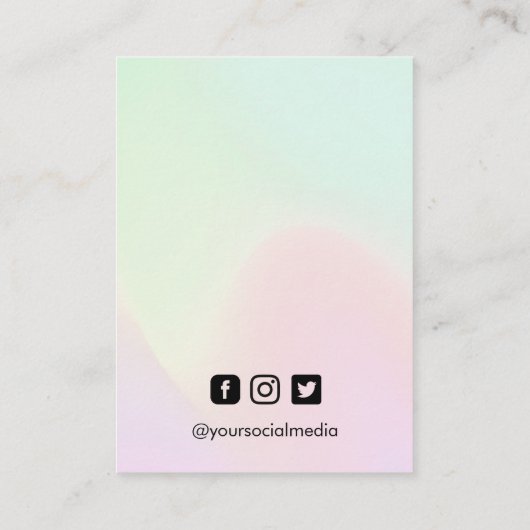 Neon Green Pink Rainbow Earring Display Kaart Visitekaartje (Achterkant)