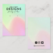 Neon Green Pink Rainbow Earring Display Kaart Visitekaartje (Voorkant / Achterkant)