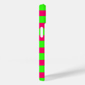 Neon Green & Pink Striped iPhone Case – Customize (Achterkant / Rechts)