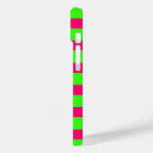 Neon Green & Pink Striped iPhone Case – Customize (Achterkant / Links)