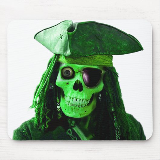 Neon Green Pirate met beha- & patch Muismat (Voorkant)