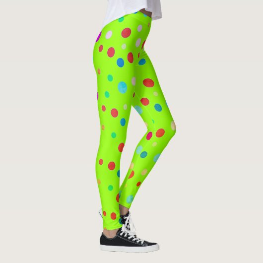 Neon Green Polka Dot Leggings (Rechts)