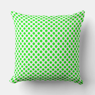 Neon Green Polka/dotsThrow Pillow Kussen