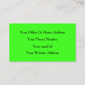 Neon Green Professioneel Modern Kleurrijk Evenemen Visitekaartje (Achterkant)