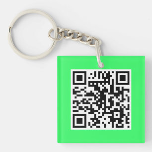 Neon Green QR CODE Aangepast Sleutelhanger