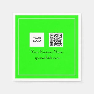 Neon Green QR Code Business Logo Minimalist Servet