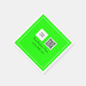 Neon Green QR Code Business Logo Minimalist Servet (Hoek)