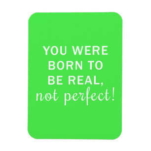Neon Green Quote in White Magneet