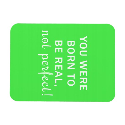 Neon Green Quote in wit Magneet (Horizontaal)