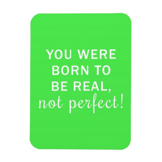Neon Green Quote in wit Magneet (Verticaal)