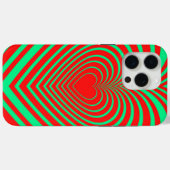 Neon Green Red Hypnotic Heart Love Patroon Case-Mate iPhone Case (Achterkant (horizontaal))
