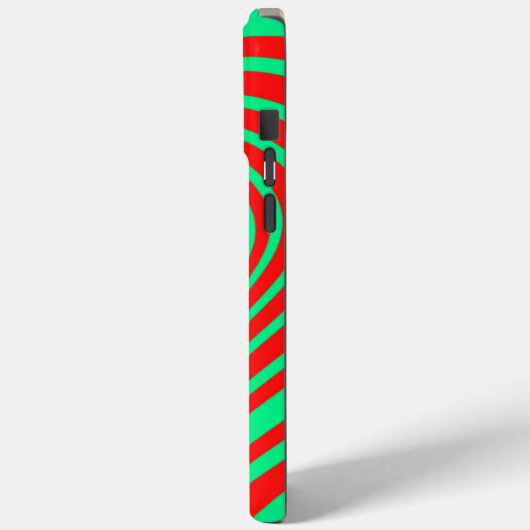 Neon Green Red Hypnotic Heart Love Patroon Case-Mate iPhone Case (Achterkant / Links)