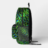 Neon Green Reptile Snake Monogram Bedrukte Rugzak (Rechts)