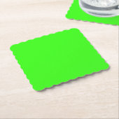 Neon Green Scalloped Square Kartonnen Onderzetters (Gebogen)