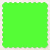 Neon Green Scalloped Square Kartonnen Onderzetters (Voorkant)