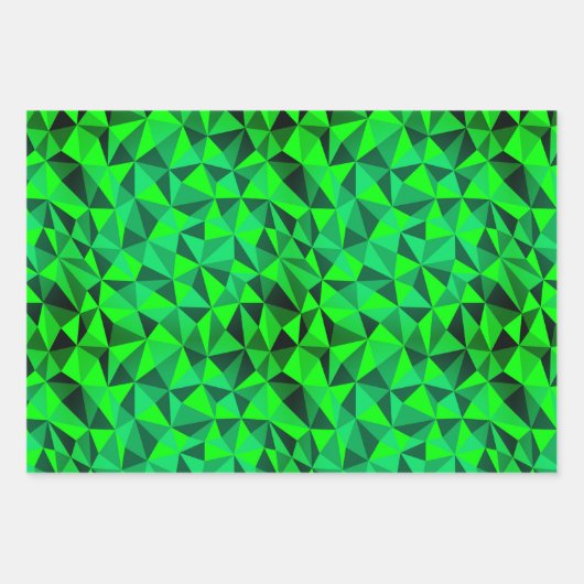 Neon Green Sci-Fi Futuristic Abstracte St. Patrick Inpakpapier Vel (Voorkant)