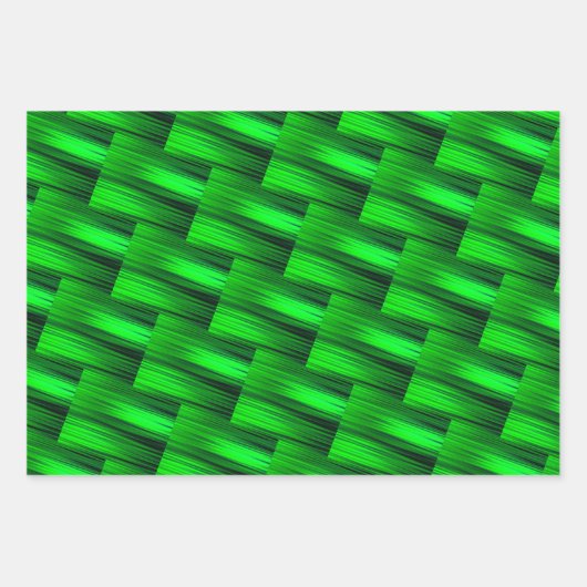 Neon Green Sci-Fi Futuristic Abstracte St. Patrick Inpakpapier Vel (Voorkant 3)