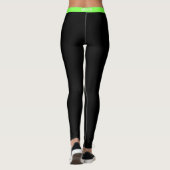 Neon Green Side Stripe Zwarte Leggings Kies Kleur (Achterkant)