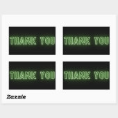 Neon Green Sign Trendy Bedankt Rechthoekige Sticker (Vel)