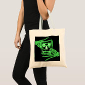 neon green skeleton Canvas tas (Voorkant (product))