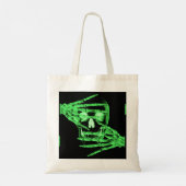 neon green skeleton Canvas tas (Achterkant)