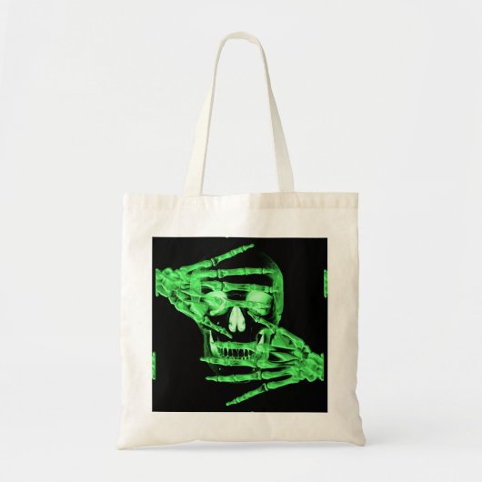 neon green skeleton Canvas tas (Voorkant)